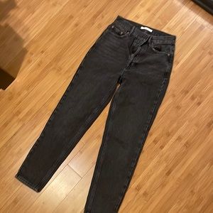 Ultra high rise slim pac sun black denim jeans